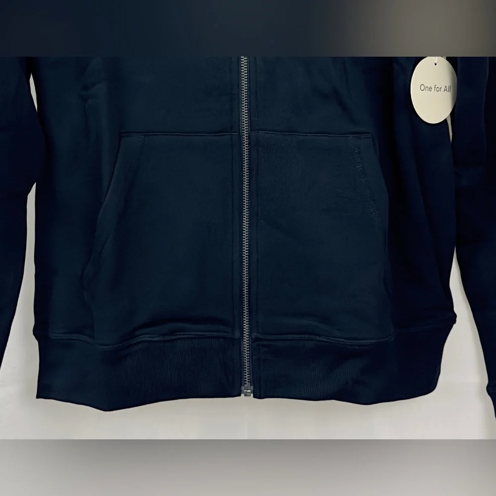 pact Gender Neutral Black One for all Zip Front 100% Organic Cotton Hoodie   NWT - Picture 2 of 11